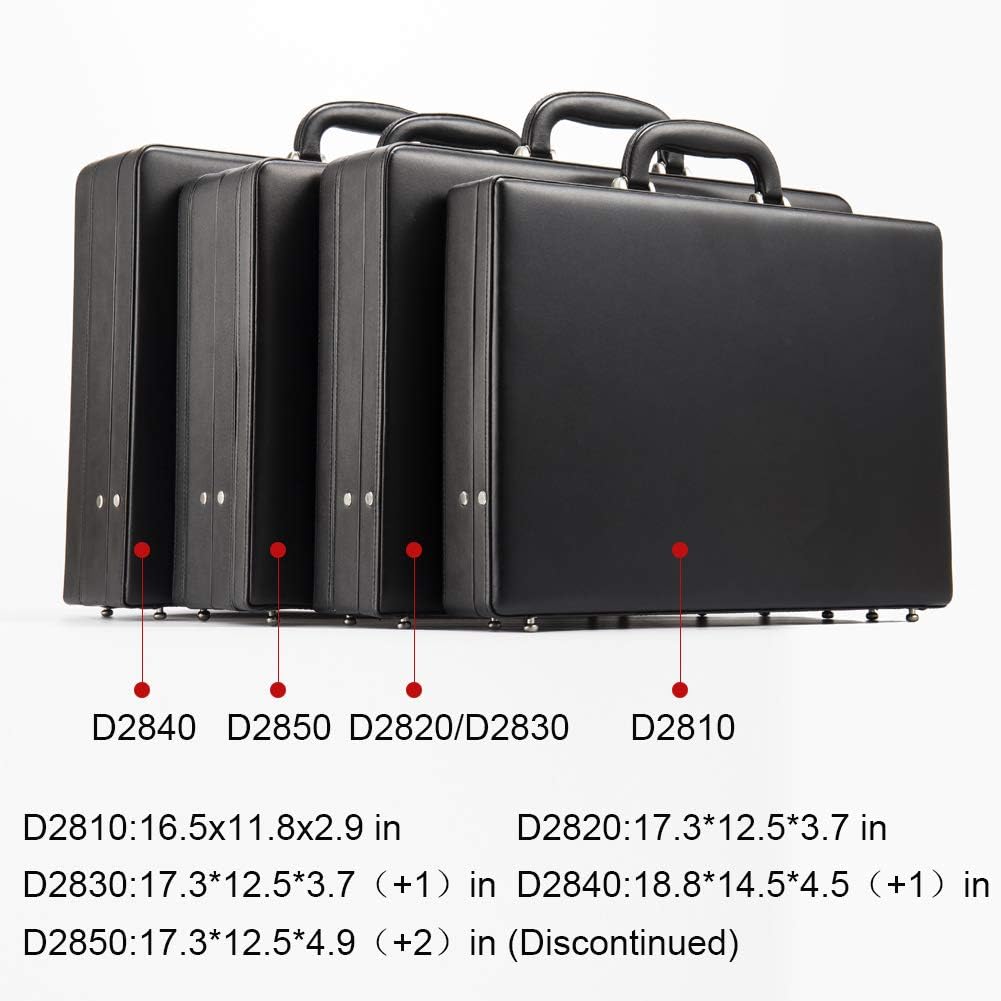 Black Bonded Leather Hard-sided Laptop Briefcase with Combination Locks F57759