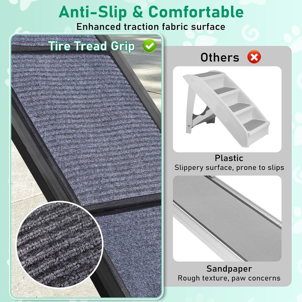 19.7" Wide 67" Long Folding Large Dog Ramp with Non-Slip Surface R573582