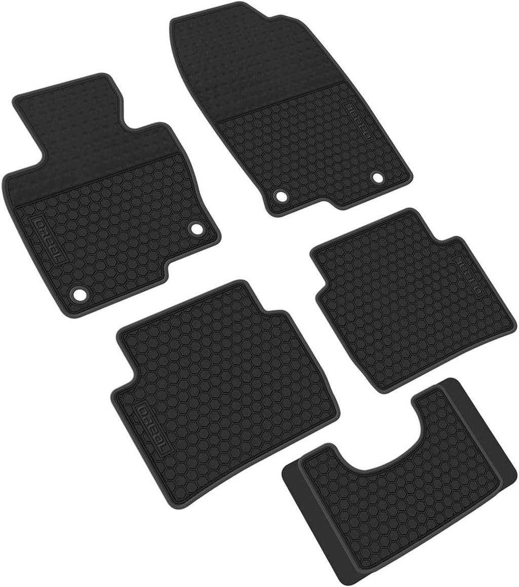 All Weather Floor Liners Custom Fit Heavy Duty Rubber Car Mats Black Red Pack of 2 W35028