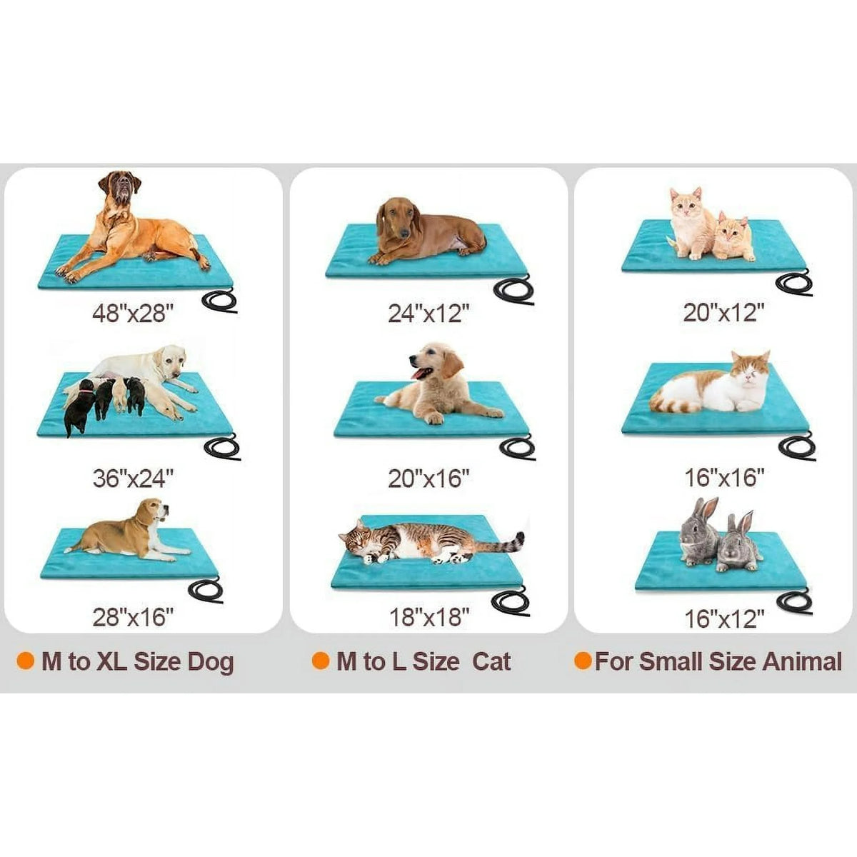 Lake Blue 19.7"x15.7" Waterproof Heated Pet Pad W61444