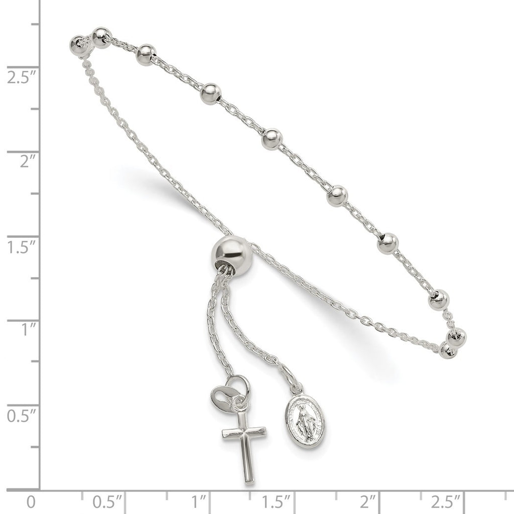 3mm 925 Sterling Silver Adjustable Rosary Bracelet - 2.5 Grams F1752