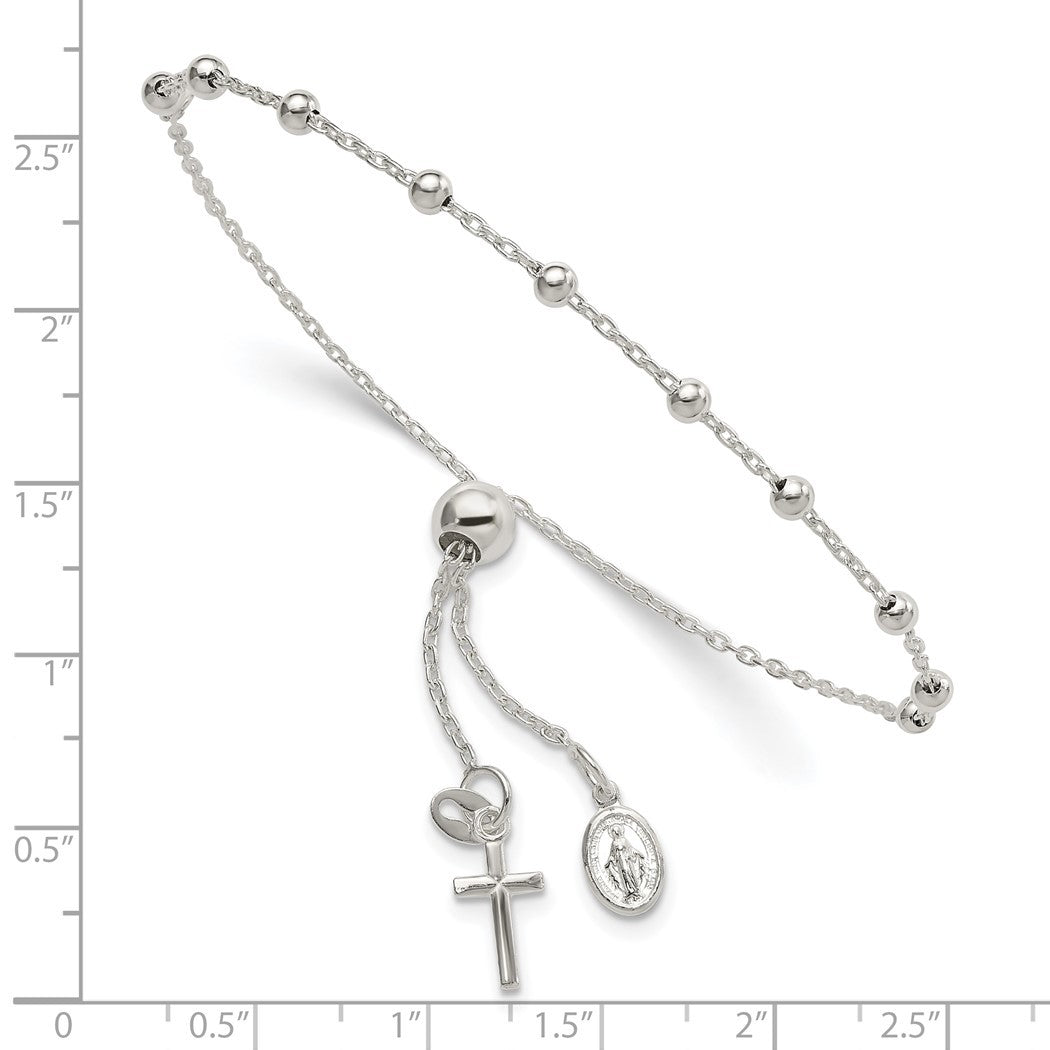 3mm 925 Sterling Silver Adjustable Rosary Bracelet - 2.5 Grams F1752
