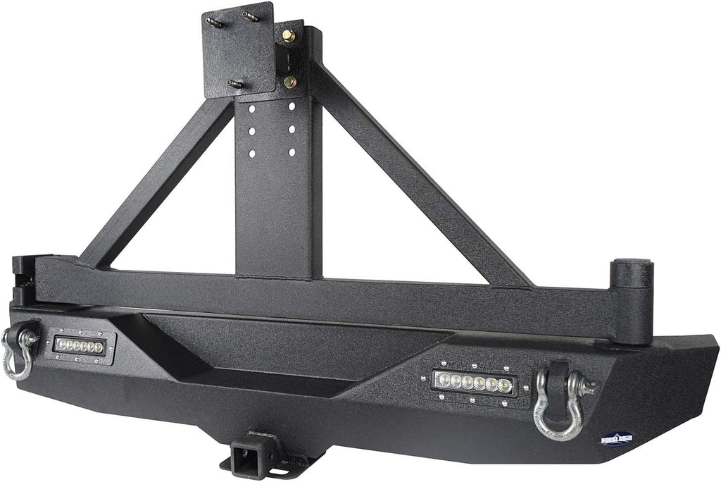 Front and Rear Bumper with Spare Tire Carrier and Winch Plate Q905834