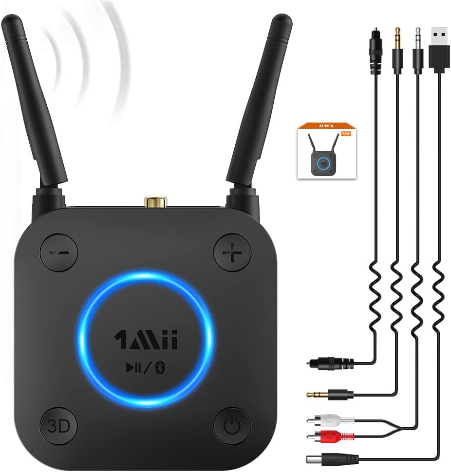 Bluetooth 5.0 Receiver with Optical RCA AUX 3.5mm Coaxial Pack of 2 Y4534