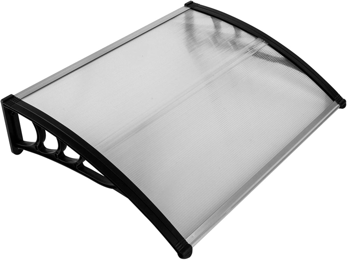 Polycarbonate 40 x 80 White Canopy Black Bracket Patio Door Awning F929