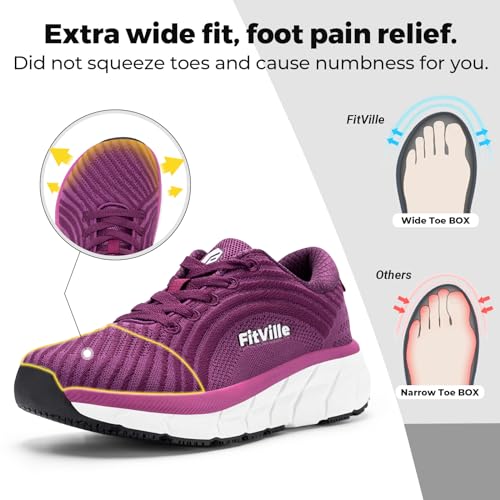 Wide Toe Box Breathable Lightweight Extra Wide Running Shoes with Cushioned W958918