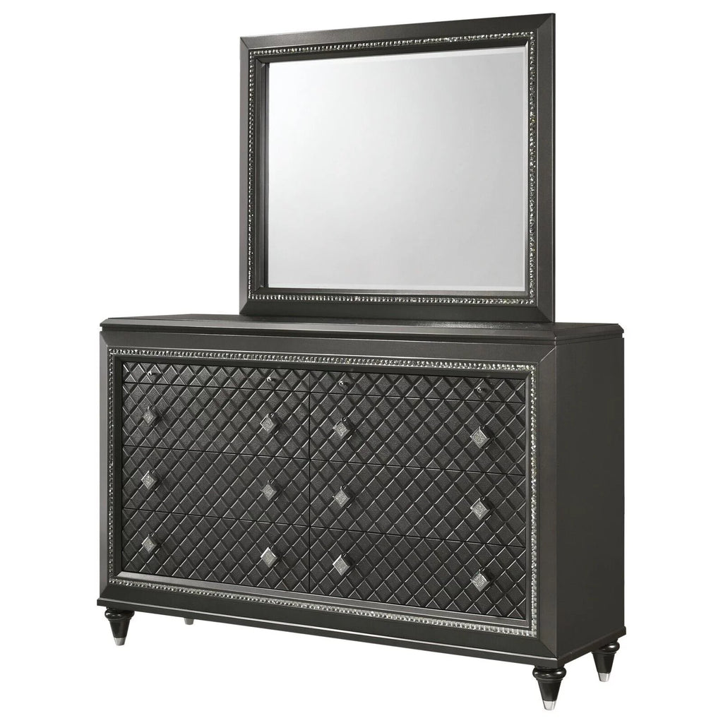 5pc Queen Size Grey Upholstered Bedroom Set O45536