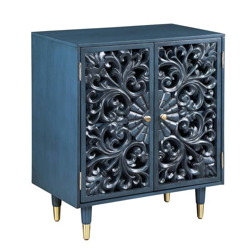 Green 2-Door Solid Wood Accent Cabinet L9945