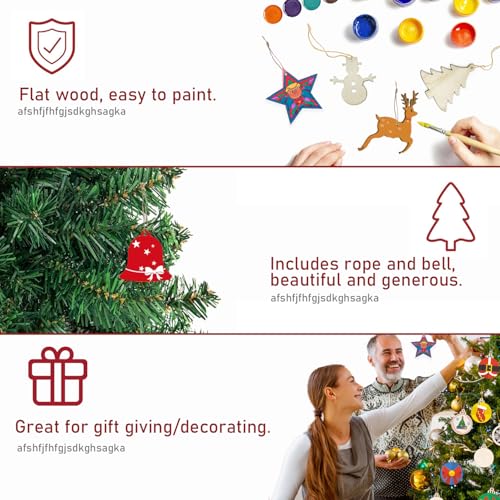 50pcs Unfinished Wood Slice Christmas Ornaments E2937