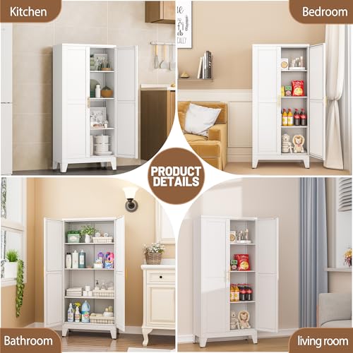 Black Metal Storage Cabinet with 3 Adjustable Shelves H2817