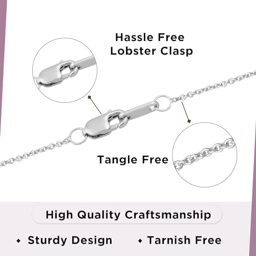 Parent and Children Family Necklace Pendant in Sterling Silver 18" Rolo Chain J849666