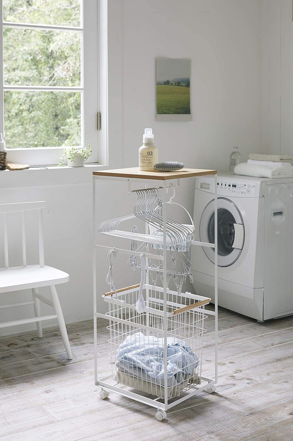 White Rolling Storage Cart N6823