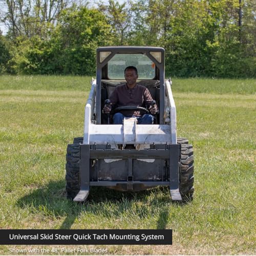 45" Skid Steer Pallet Fork Frame Attachment, 36" Fork Blades, 4,000 LB D402