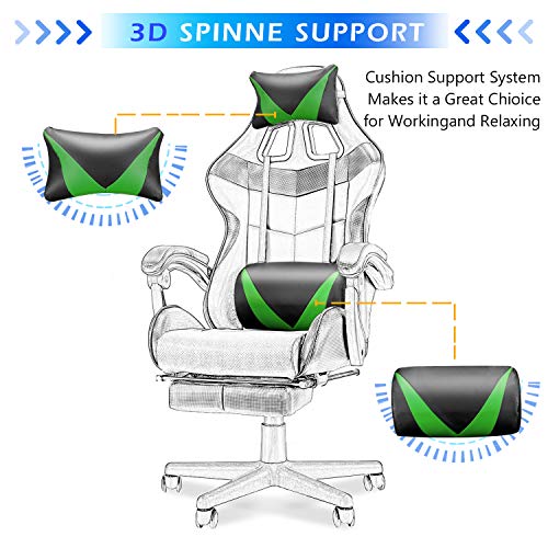 Pink Gaming Chair with Footrest N170946
