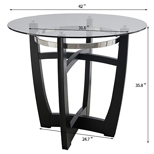 Ivory White Set of 2 Glass Counter Height Bar Stools with Upholstered Back W453