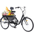 24/26-Inch 3 Wheel Cruiser Bike with Large Basket & Adjustable Seat J89315