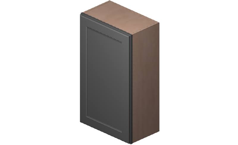 Grey 1 Door 2 Shelves Wall Cabinet G82088