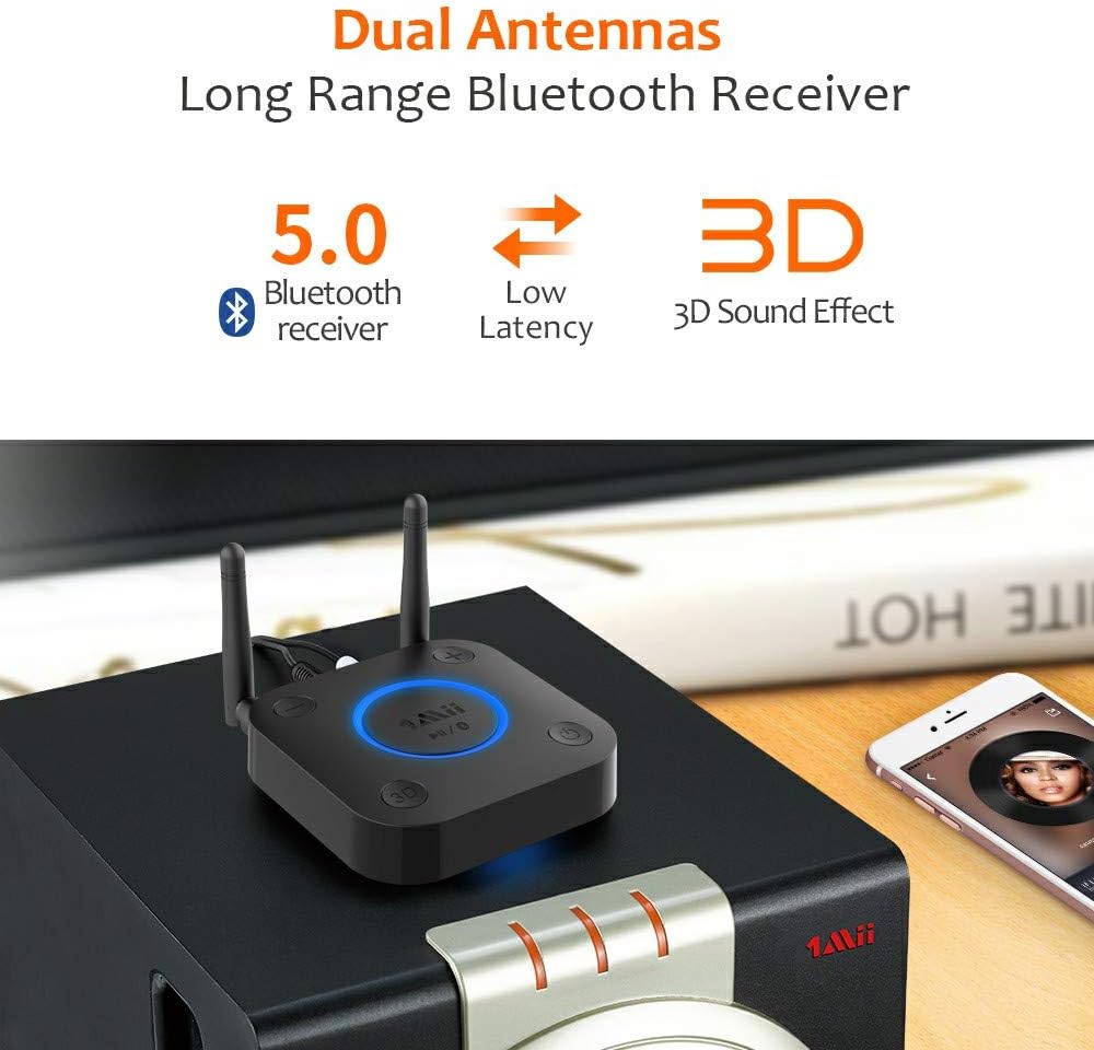 Bluetooth 5.0 Receiver with Optical RCA AUX 3.5mm Coaxial Pack of 2 Y4534