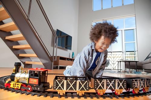 Large Train Cars Christmas Train Set with Real Smoke, Lights and Sounds C858