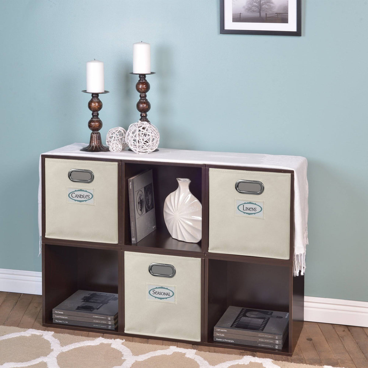 6 Cube Storage Set with 3 Canvas Bins X2032
