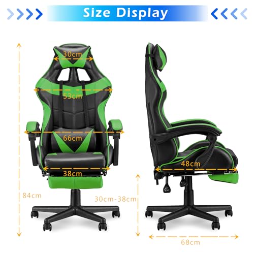 Pink Gaming Chair with Footrest N170946