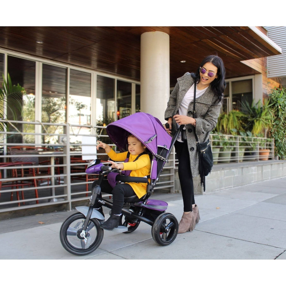 Blue 4-in-1 Stroller Trike with Canopy H567732