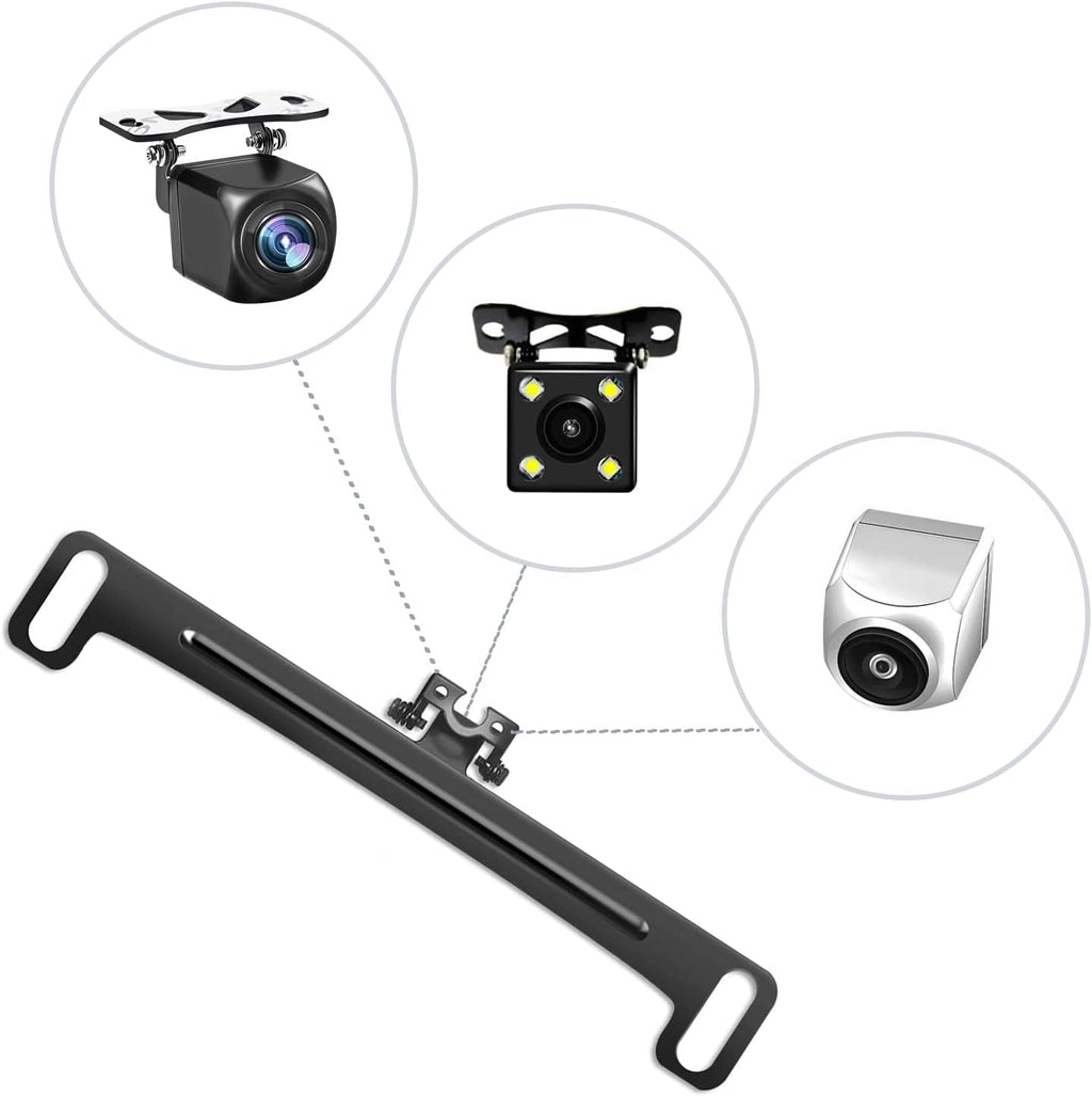 Universal Car Rear View Camera License Plate Bracket (Black) B7527