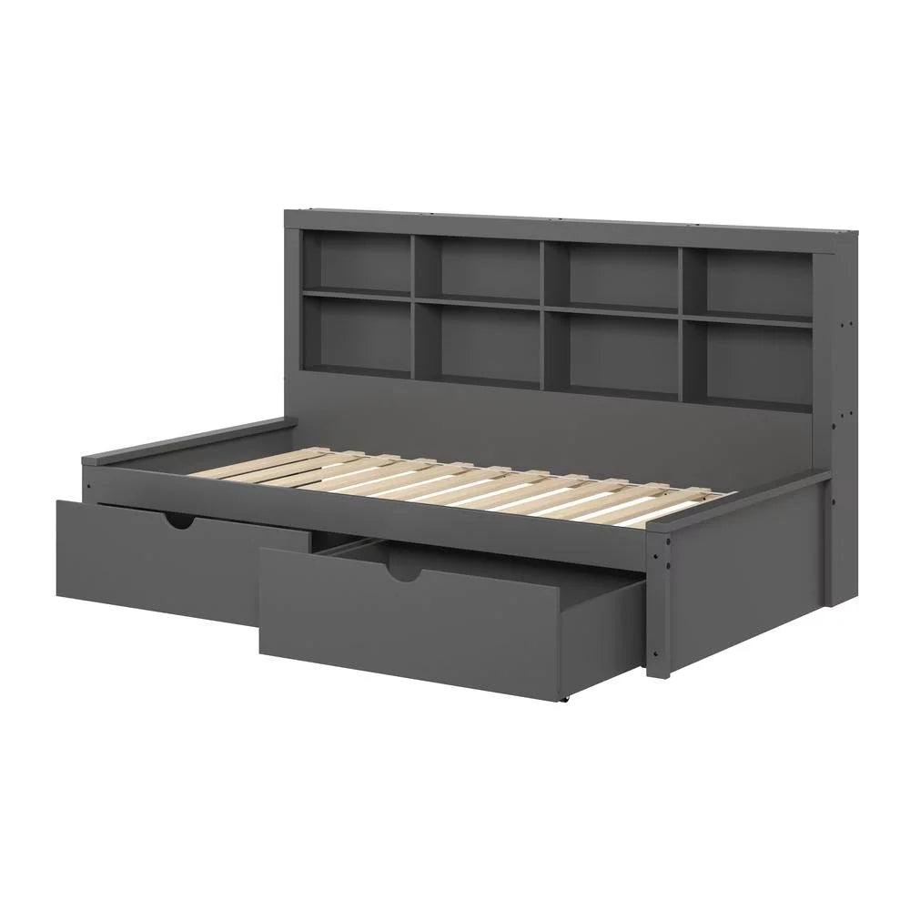 Dark Grey Twin Bookcase Day Bed Z16270