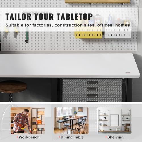 White 55" x 28" x 1" Solid Particle Board Desk Top E226