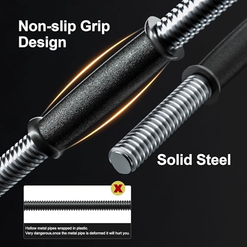 Heavy Adjustable Dumbbell Barbell Set, Metal Dumbbell Grip and Barbell Bar, 1" Center Hole Weight Plate B3427