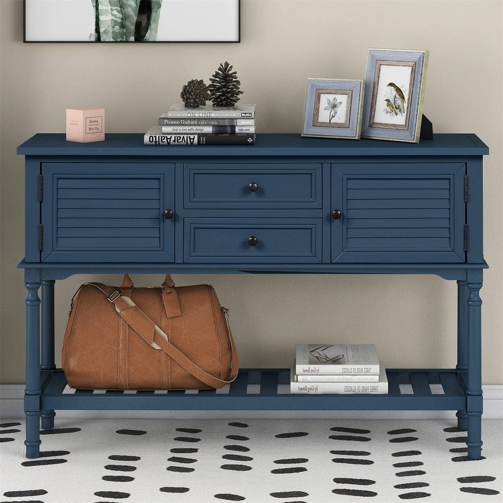 Navy Blue Console Table with 2 Drawers K596