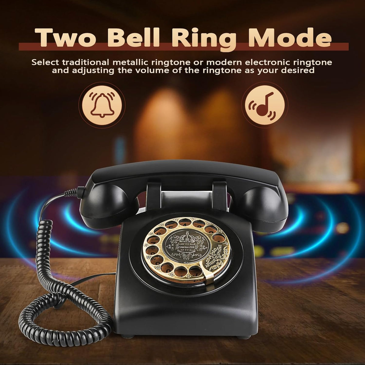Retro Rotary Landline Phones with Mechanical Ringer Vintage Corded Phones E921