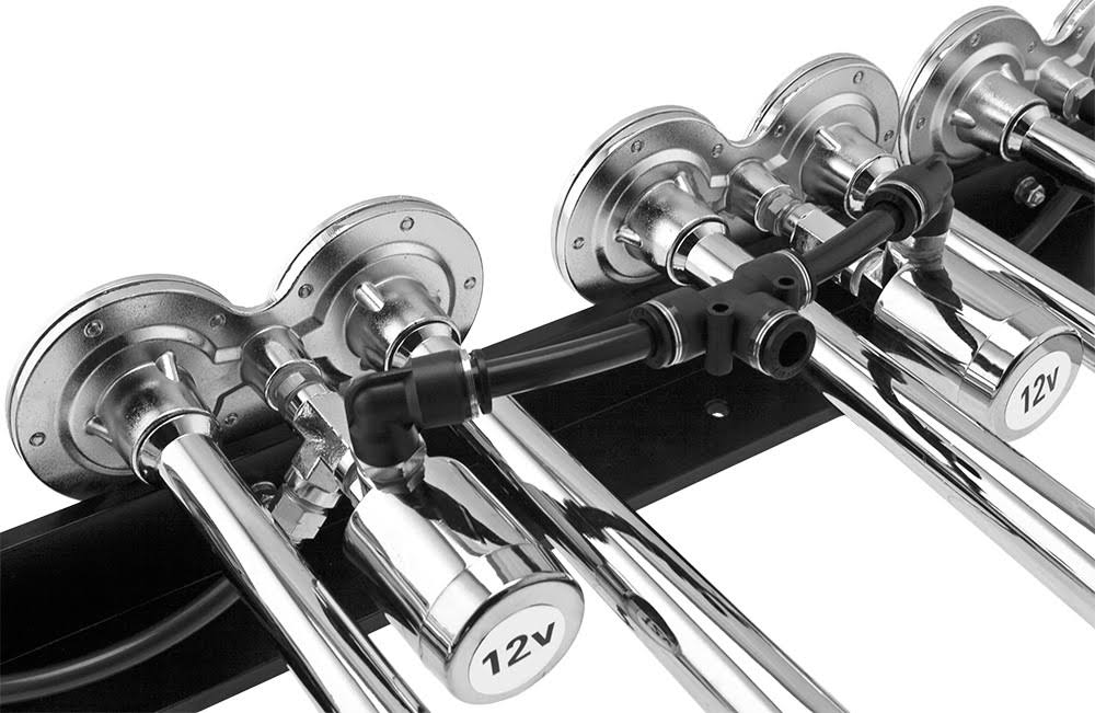 8 Air Horn Chrome Plated Trumpets W3278