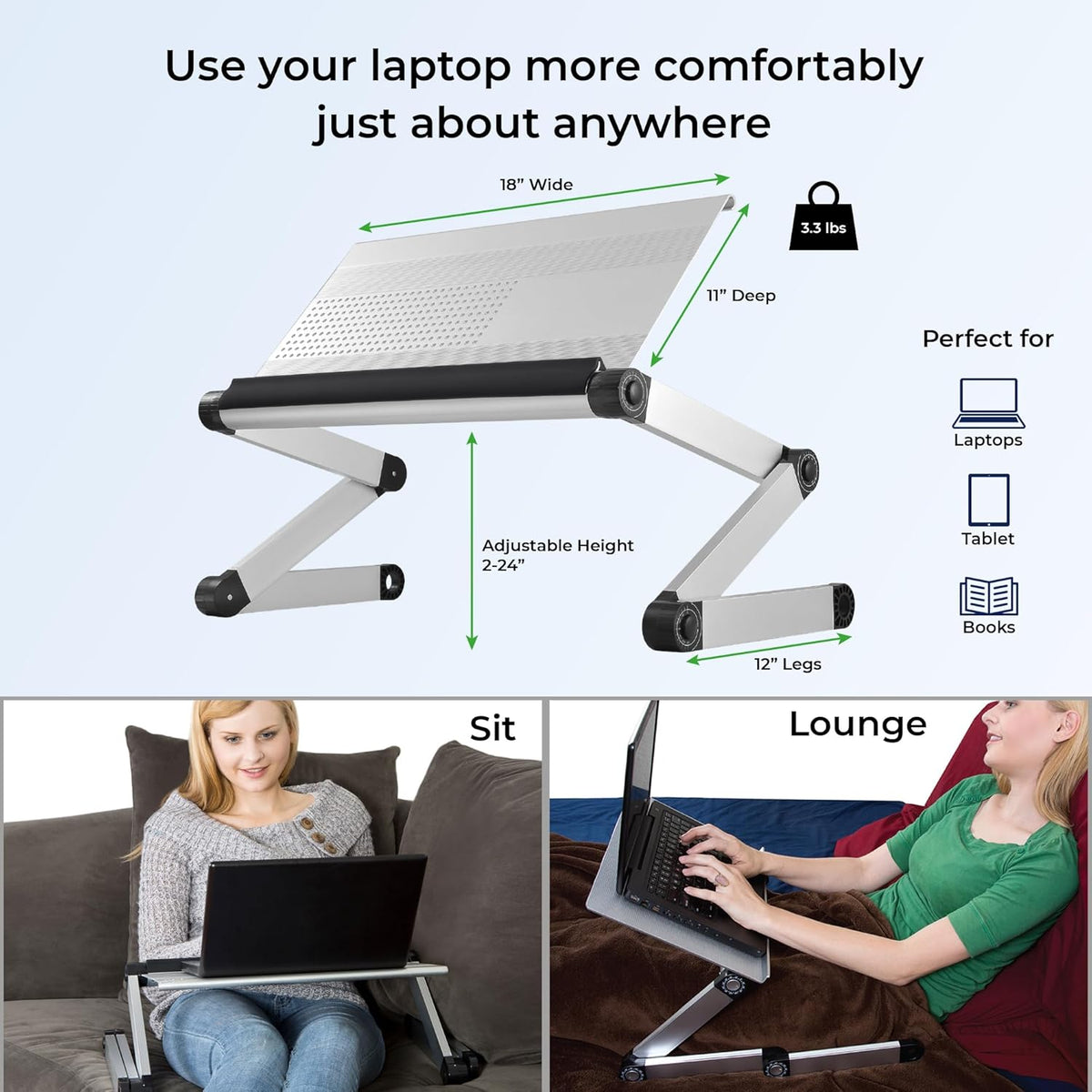 Adjustable Height Aluminum Laptop Cooling Stand V65320
