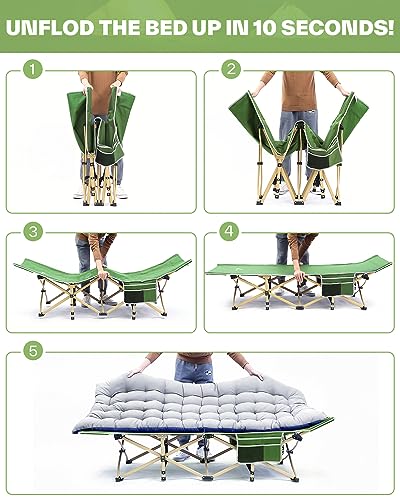 Camping Cot with Mattress Heavy Duty Folding Portable Bed S428
