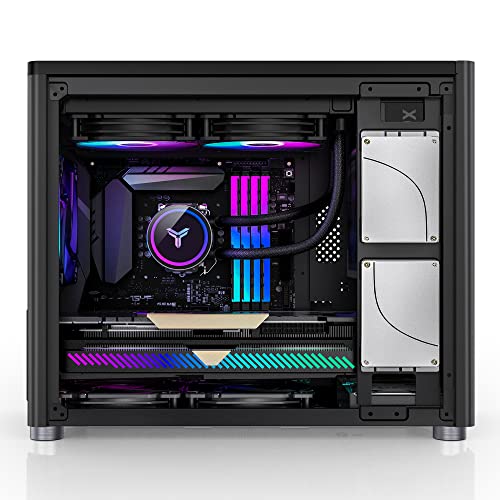 White Mini Micro ATX Tower Computer Case, Aluminum/Steel/Tempered Glass C289