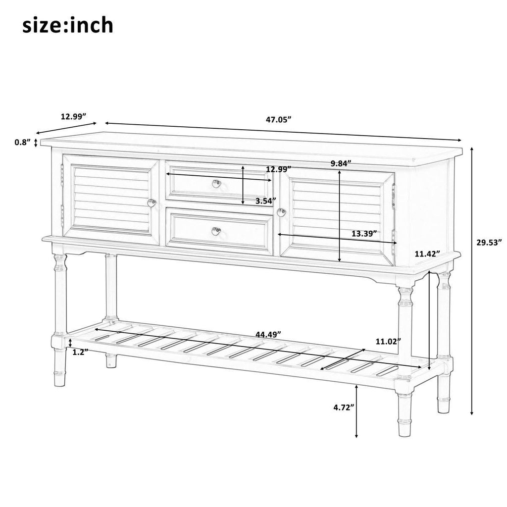 Navy Blue Console Table with 2 Drawers K596