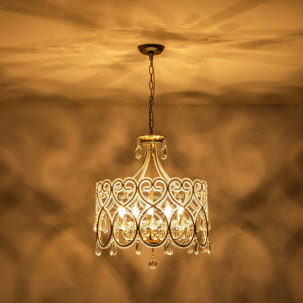 5-Light Crystal Drum Chandelier G2862