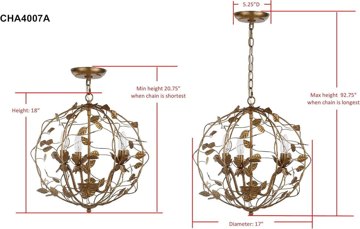 Gold Leaf Chandelier F443778