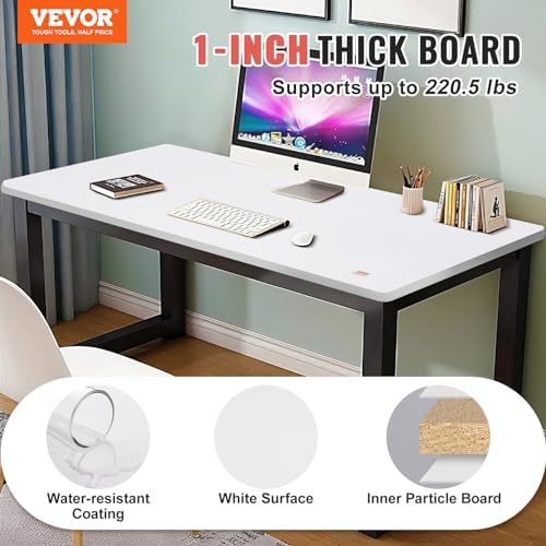 White 55" x 28" x 1" Solid Particle Board Desk Top E226