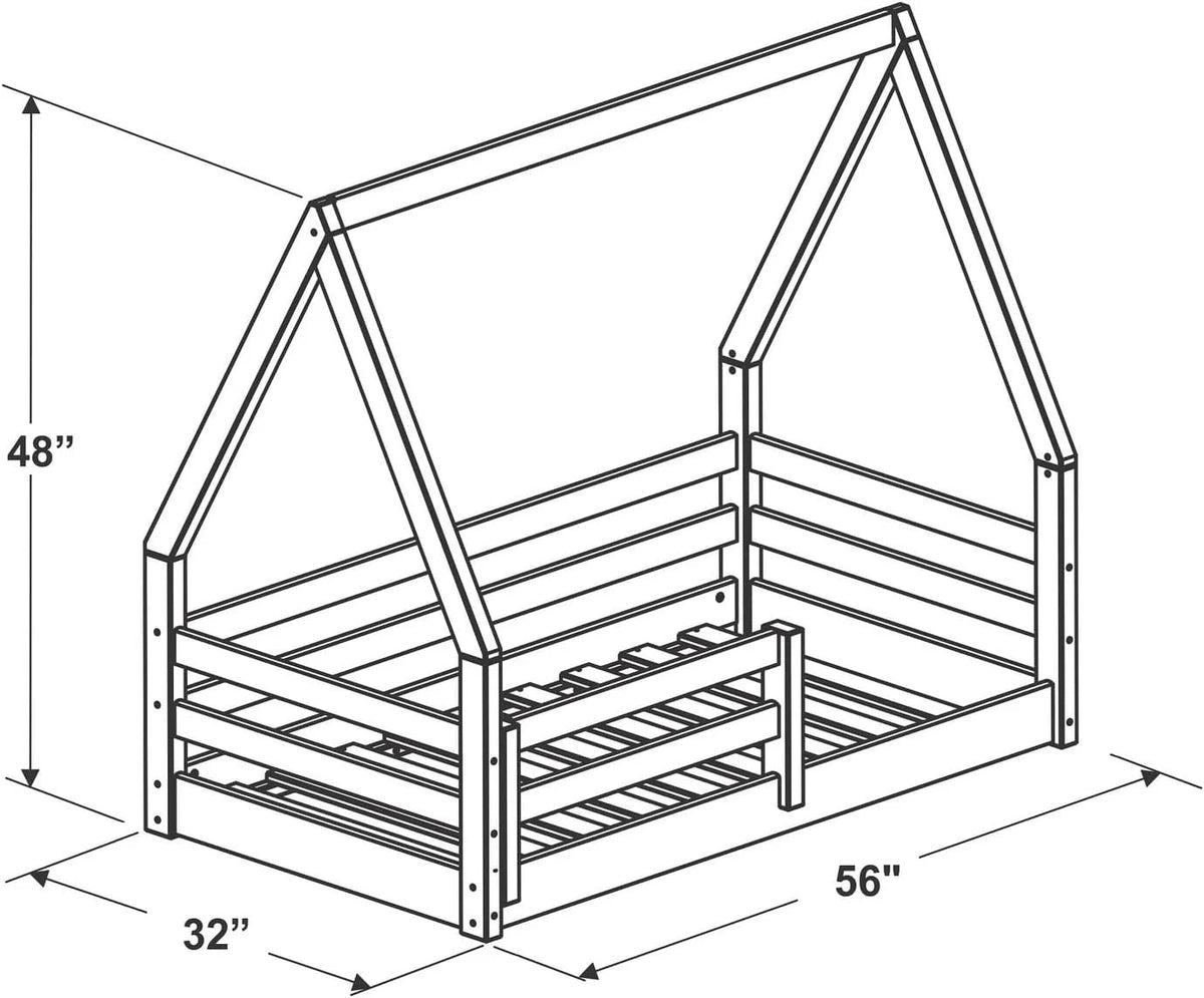 Solid Wood Toddler Bed White B385
