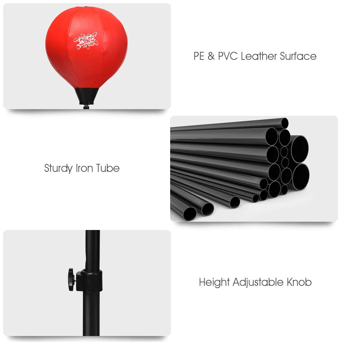 Boxing Punching Bag with Height Adjustable Stand and Boxing Gloves K361