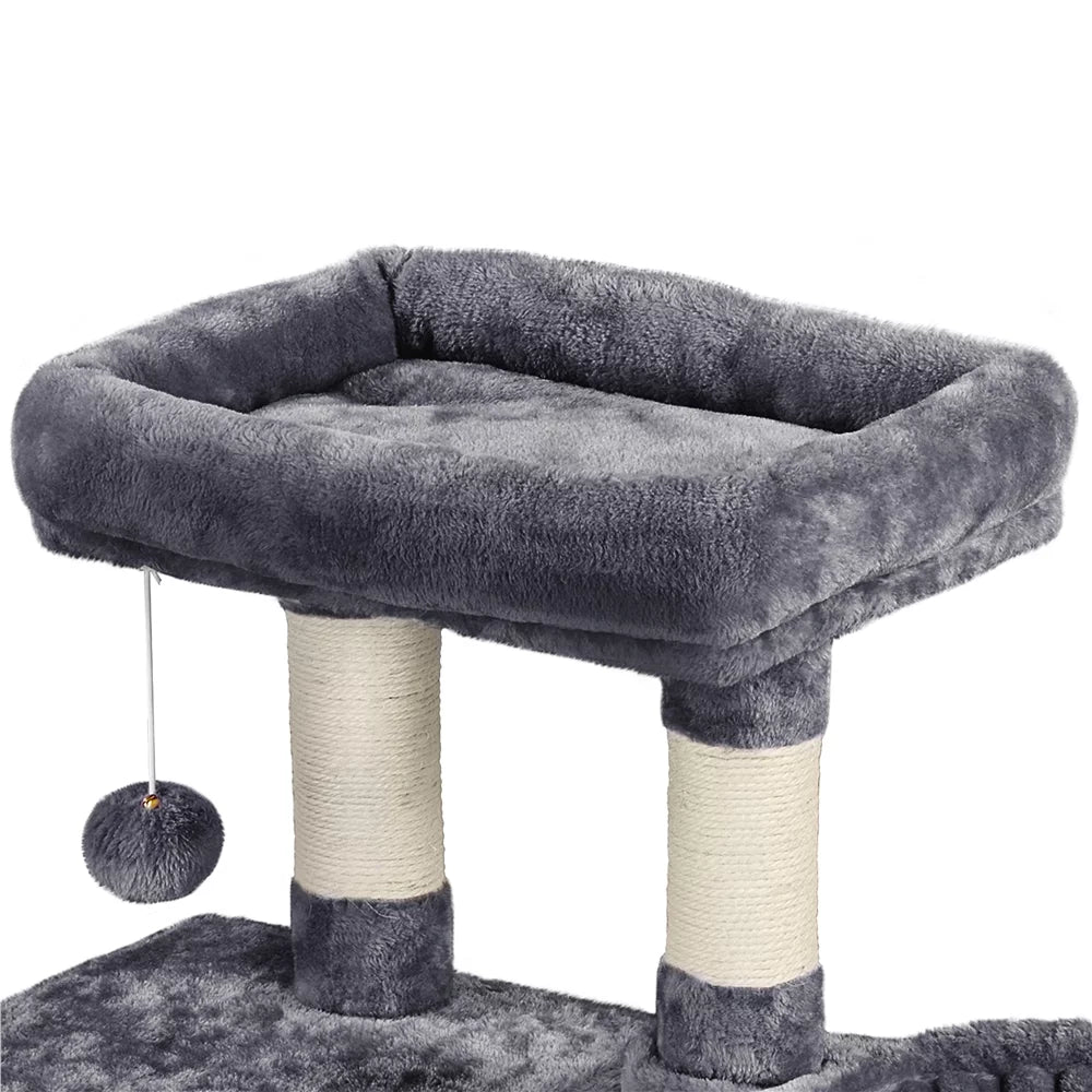 4-Level Plush Cat Tree with Condo, Dark Gray J402