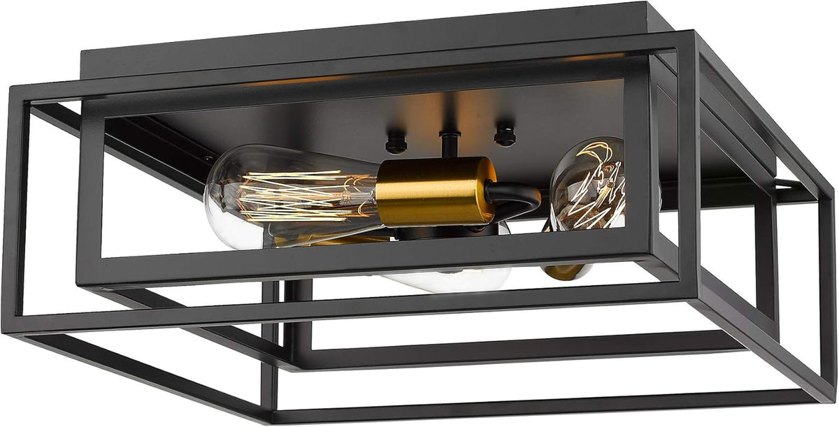 Black 3-Light Flush Mount Ceiling Light G6274