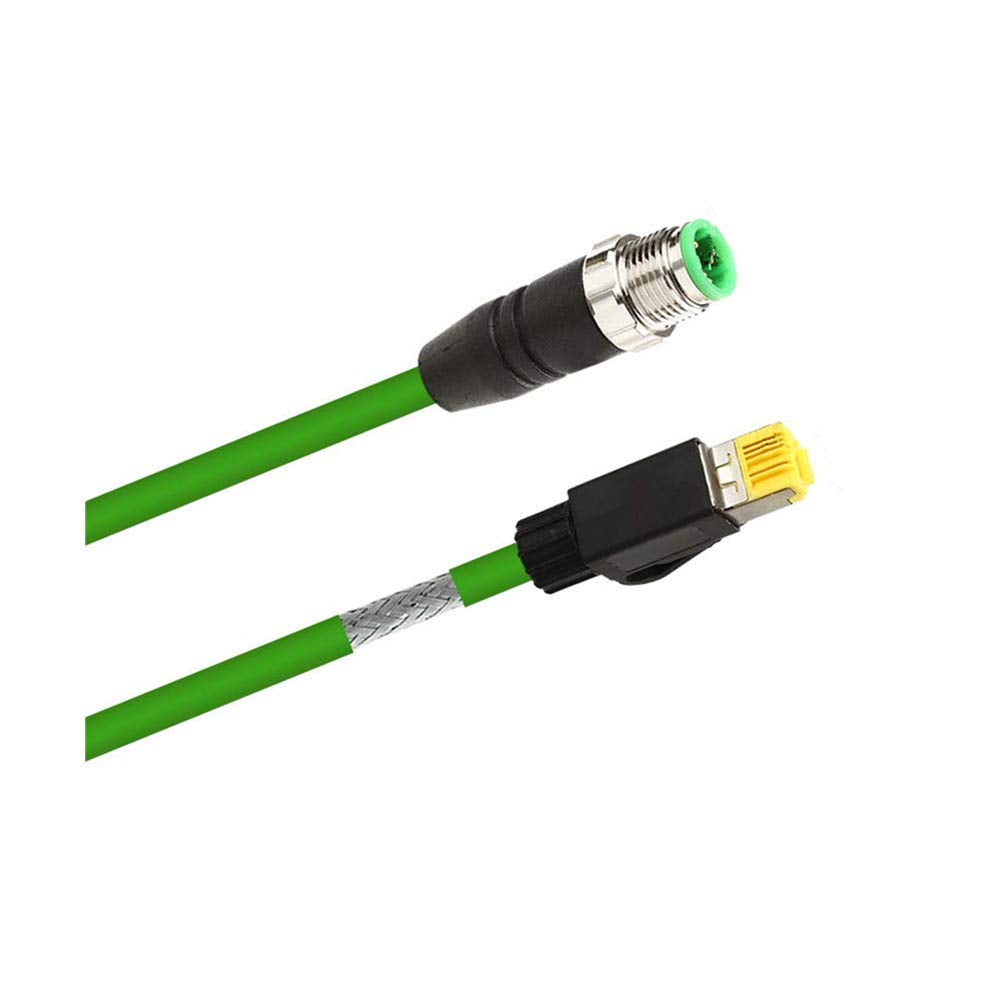 M12 4-Pin D-Coding Sensor Connector to RJ45 C4 Plug Shielded Cable (15FT) I563524