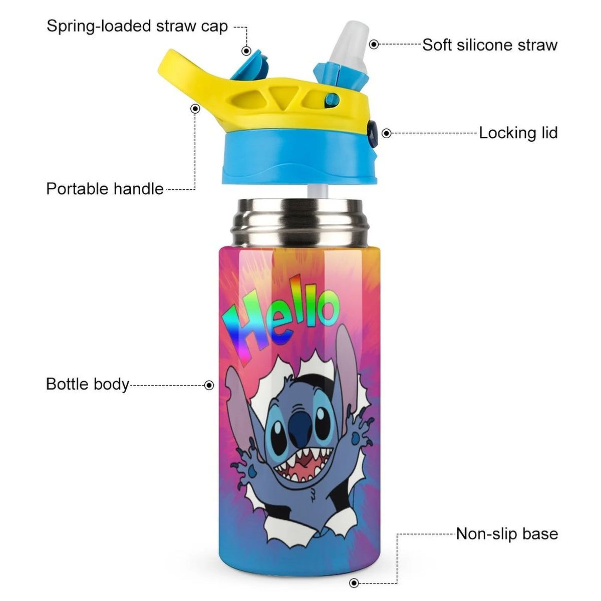 Stainless Steel Vacuum Insulated Water Bottle With Straw Y79655