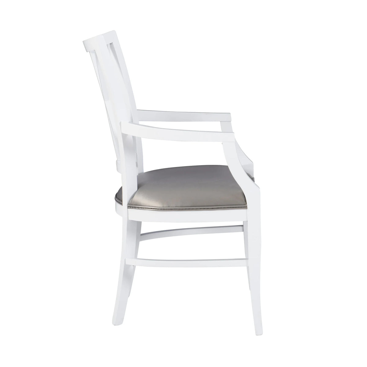 White Wood Dining Arm Chair H541