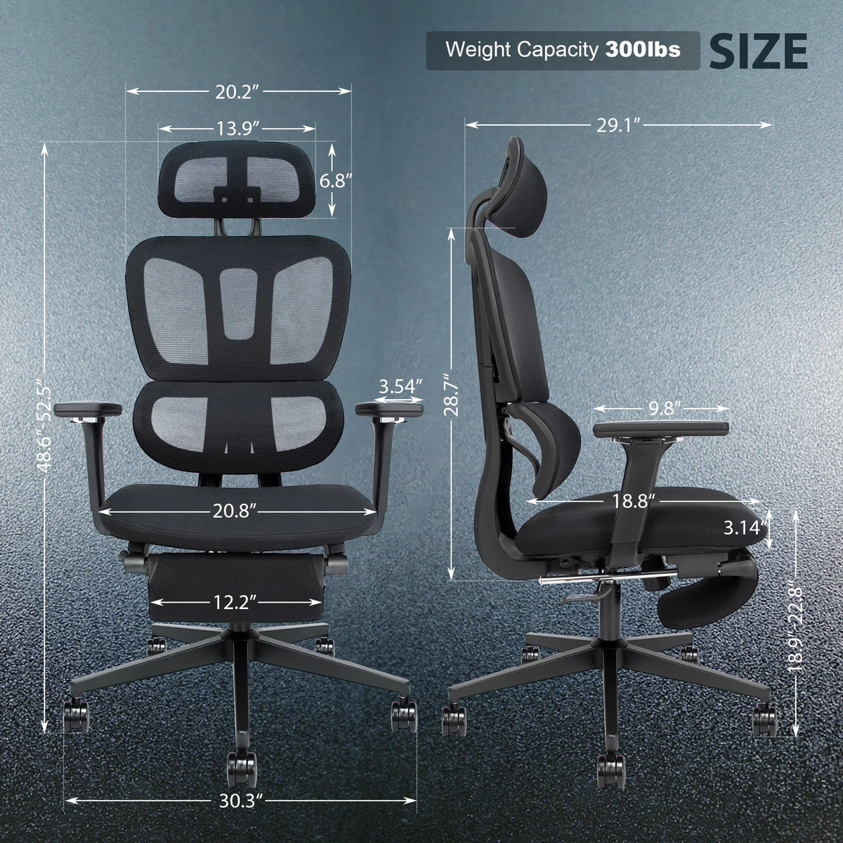 Mesh Office Chair with Footrest N59381