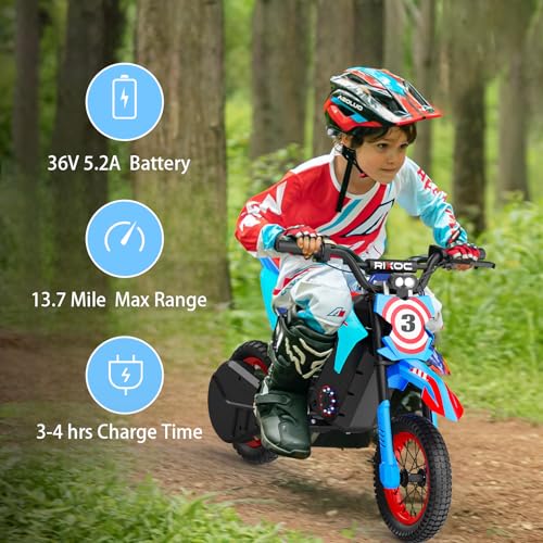 Kids Electric Dirt Bike 25KM/h Adjustable Speed Black A1814