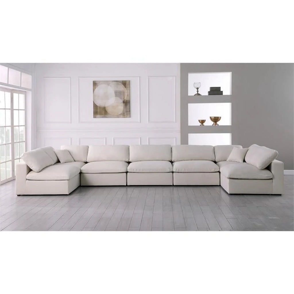 Cream Velvet Modular Sectional S8689